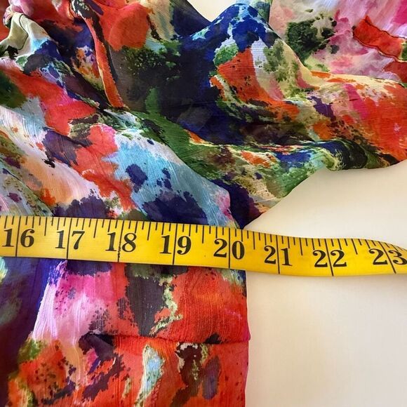 Yuka Beach YB Sheer Watercolor Floral Swimsuit Cover Up Sz L Beach, Swim, Vacay - Picture 8 of 12